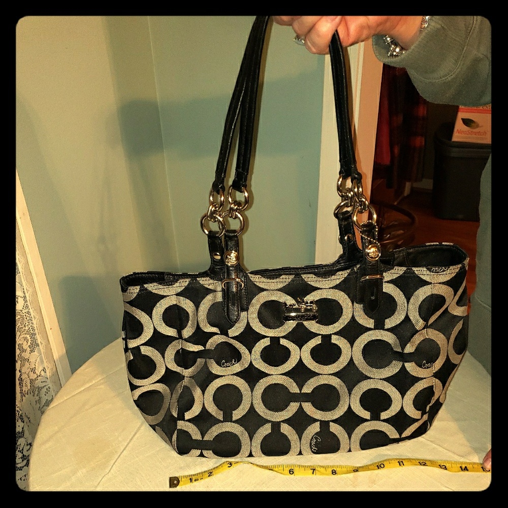 Black and Gray Coach Purse